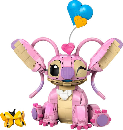 LEGO | Disney Angel - Brinquedo de Construção Lilo & Stitch - Figura de Exibição Construída com Peças, 3 Balões de Coração e uma Borboleta - Presente para Meninas e Meninos a partir de 9 Anos e Fãs Adultos - 43257