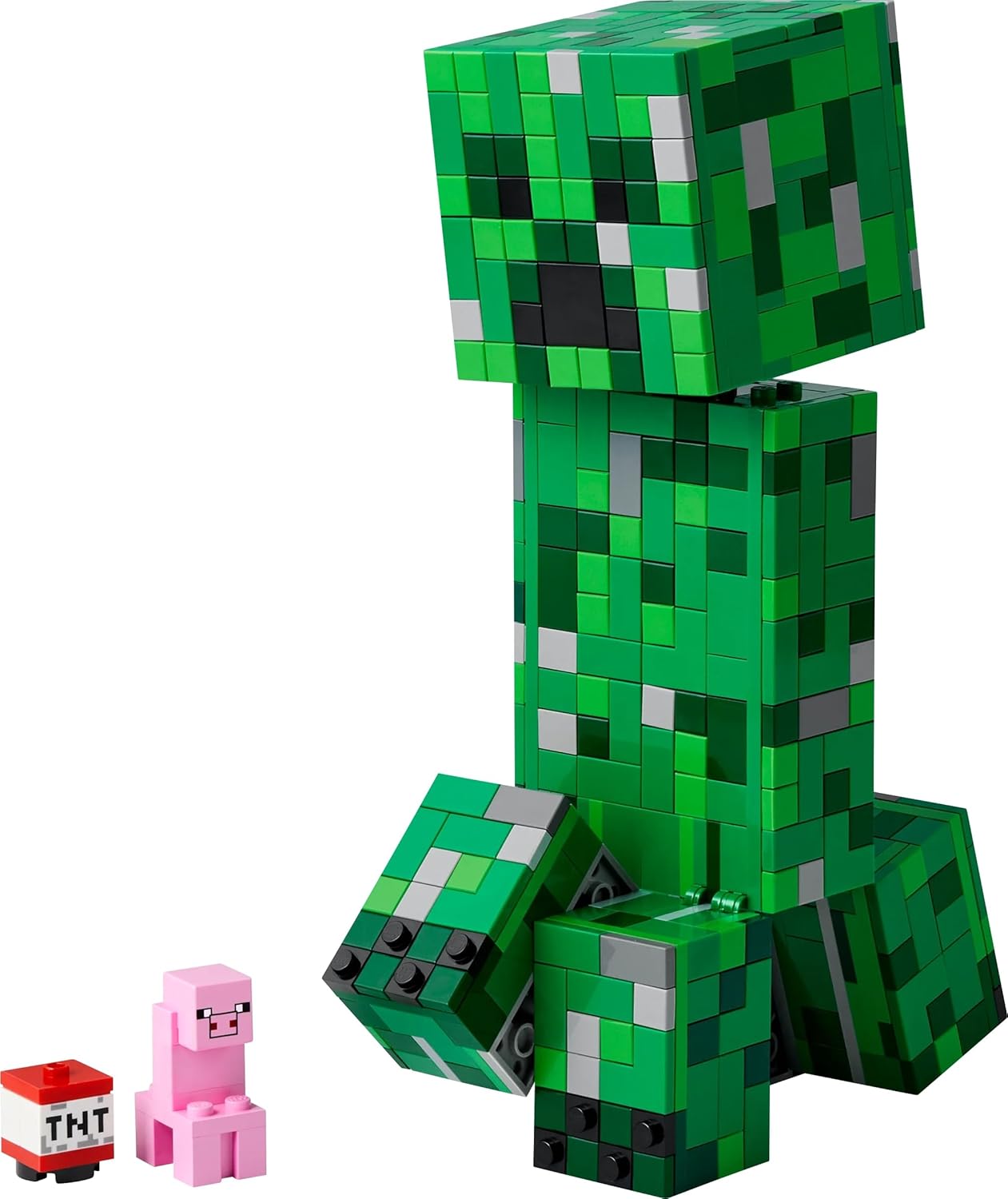 LEGO Minecraft The Creeper Toy - Figura de monstro articulada com compartimento oculto, porco e elemento TNT - Conjunto de construção para meninos, meninas e fãs de jogos a partir de 10 anos - 21276