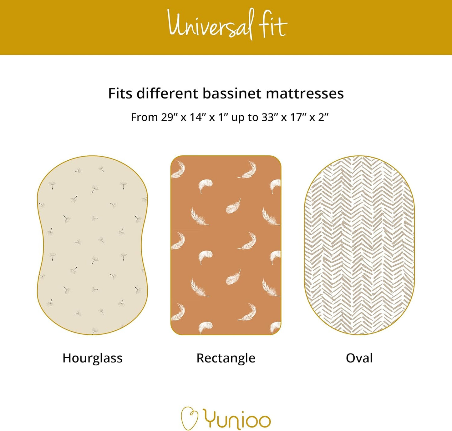 YUNIOO™ Pacote com 3 lençóis ajustáveis para berço, lençóis ajustáveis para berço de moisés, também para carrinho de bebê, berço, carrinho de bebê, trocador de fraldas e capa para trocador. Serve para diferentes colchões. 80 x 40 cm