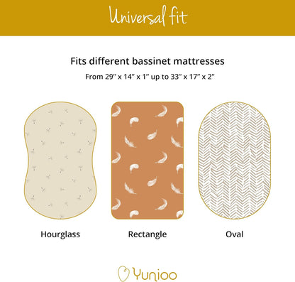 YUNIOO™ Pacote com 3 lençóis ajustáveis para berço, lençóis ajustáveis para berço de moisés, também para carrinho de bebê, berço, carrinho de bebê, trocador de fraldas e capa para trocador. Serve para diferentes colchões. 80 x 40 cm