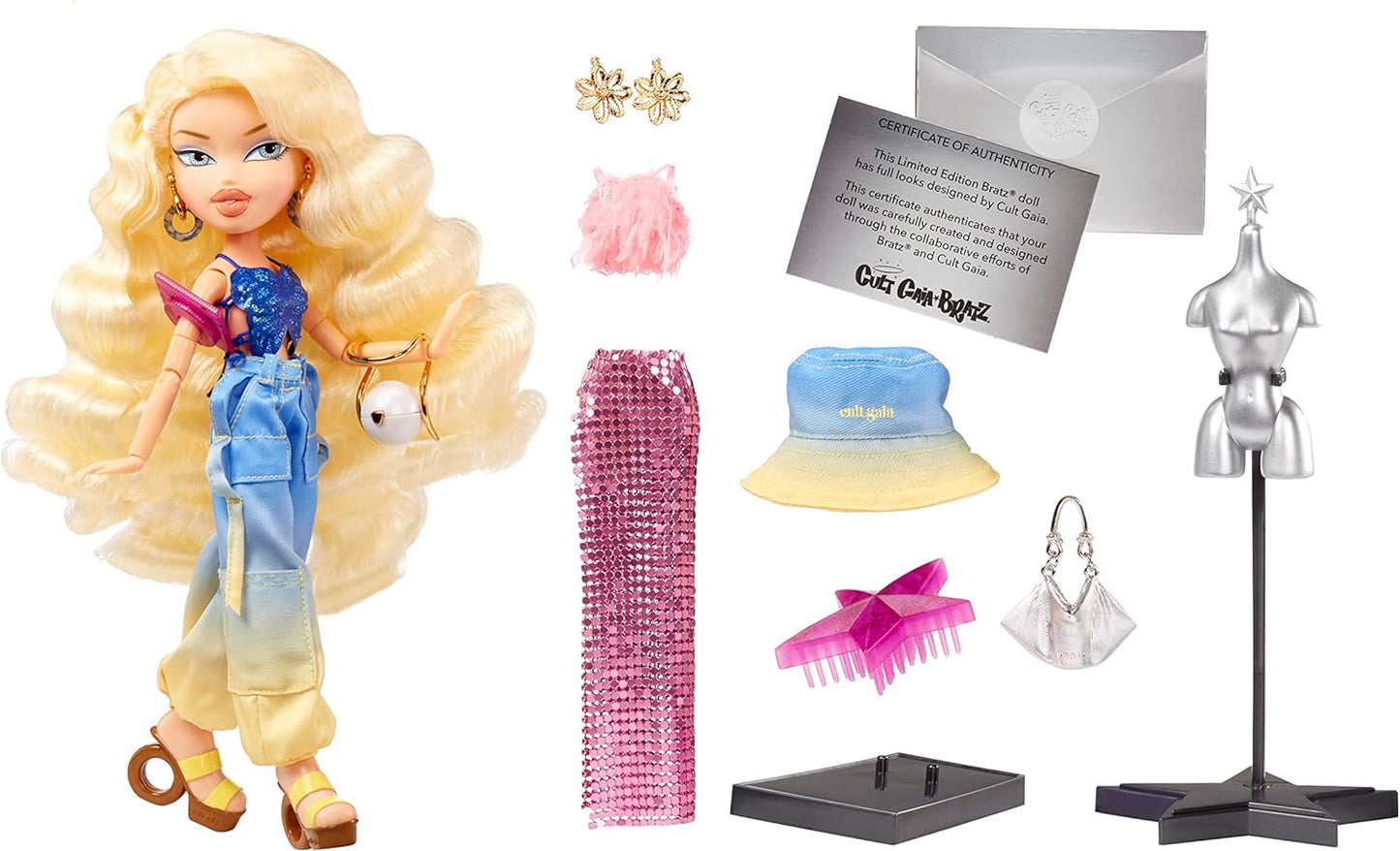 Bratz HyperX Bratz x Cult Gaia Muñeca de moda de diseñador de edición especial - CLOE - Incluye dos conjuntos de moda premium y accesorios de moda en empaque premium - para niños y coleccionistas a partir de 4 años