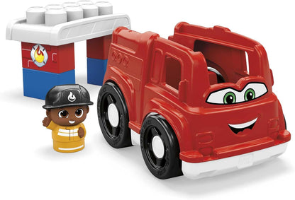 MEGA BLOKS Toddler Building Blocks Caminhão de Bombeiros com 1 Bloco Buddies Figura, Freddy Firetruck para Crianças de 1 a 3 Anos