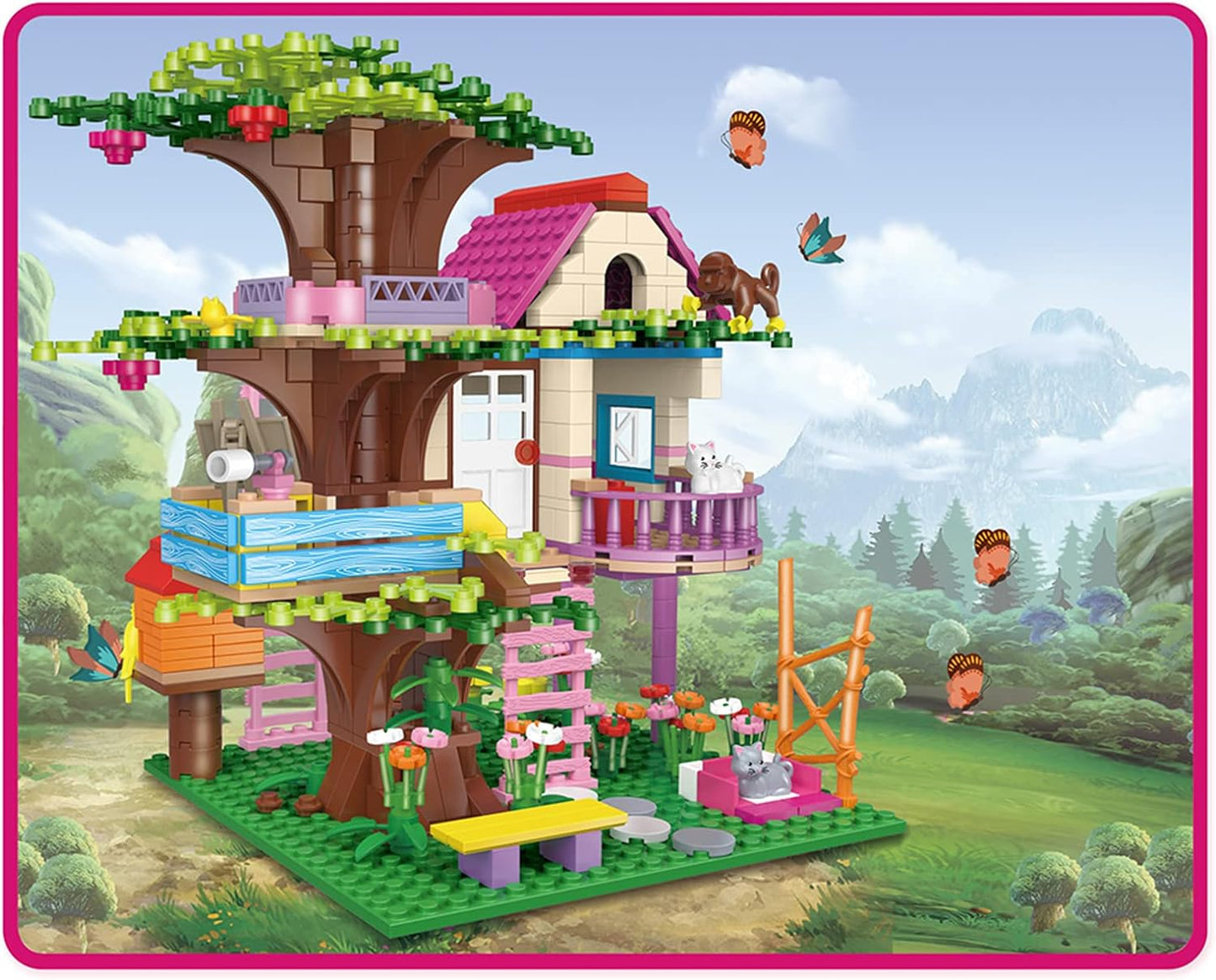 Vintop Casa del Árbol Bloques de Construcción de Juguete para Niñas Ad 6 7 8 9 10+ Años, 540 Piezas STEM Friendship Tree House Juguete Regalo para Niñas 6 7 8 9 10+ Años