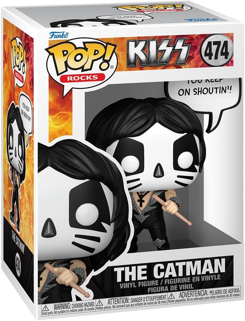 Funko Pop! Sayings: The Catman - (R&R All Night) - KISS - Figura de vinil colecionável - Ideia de presente - Produtos oficiais - Brinquedos para crianças e adultos - Fãs de música - Figura modelo para colecionadores e exposição