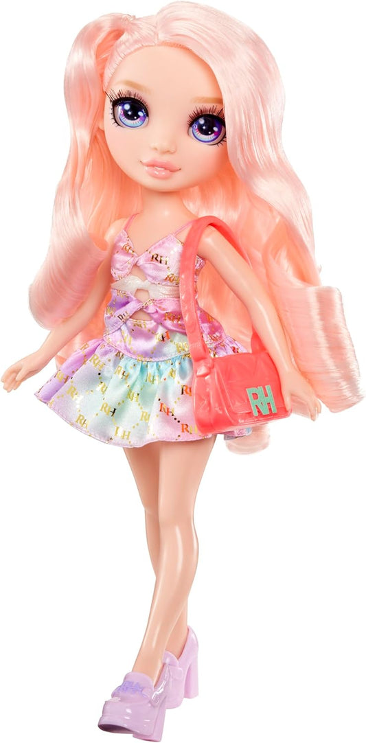 Boneca Rainbow High My Fashion Style - Bella - Boneca fashion rosa de 28 cm com roupa estilosa e bolsa elegante. Brincadeira, articulada, colecionável. Para crianças de 4 a 12 anos ou mais.