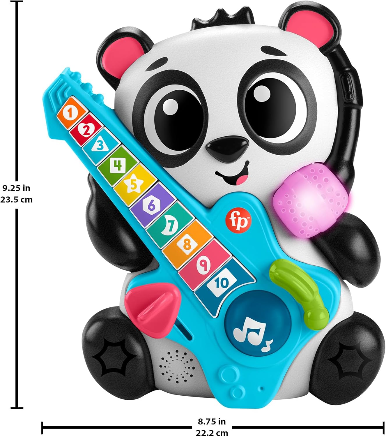 Fisher-Price Brinquedo de aprendizagem para bebês Link Squad Jam & Count Panda com música e luzes para idades de 9+ meses, versão em inglês do Reino Unido, compatível apenas com itens Link Squad, HYL22
