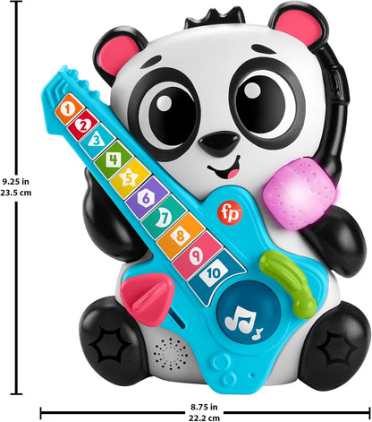 Fisher-Price Brinquedo de aprendizagem para bebês Link Squad Jam & Count Panda com música e luzes para idades de 9+ meses, versão em inglês do Reino Unido, compatível apenas com itens Link Squad, HYL22