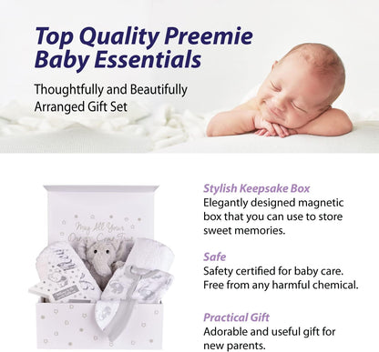 Conjunto de presentes personalizados para bebês prematuros - Cestas para recém-nascidos, Caixa de presente para bebês, Presentes para bebês da UTIN, Conjunto de presentes unissex para bebês prematuros - Cestas para recém-nascidos