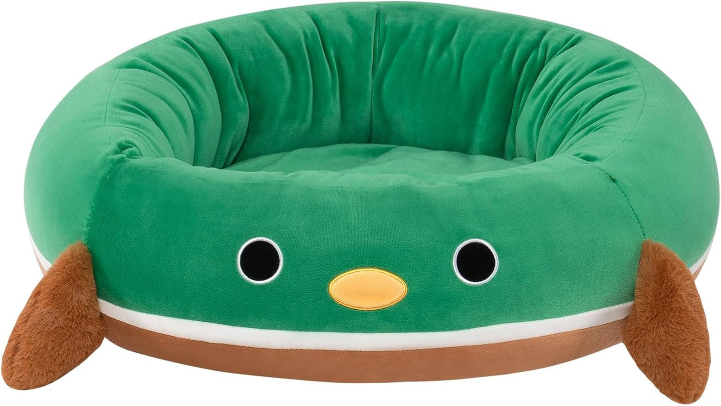 Squishmallows Cama para animais de estimação Original 20 polegadas Avery the Duck - Cama de pelúcia oficial ultramacia de tamanho pequeno