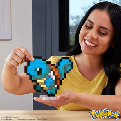MEGA Conjunto de construção de bonecos de ação Pokémon, Eevee com 323 peças e estilo pixel retrô, para decoração de mesa ou parede, brinquedo de construção e exibição para colecionadores, HTH78