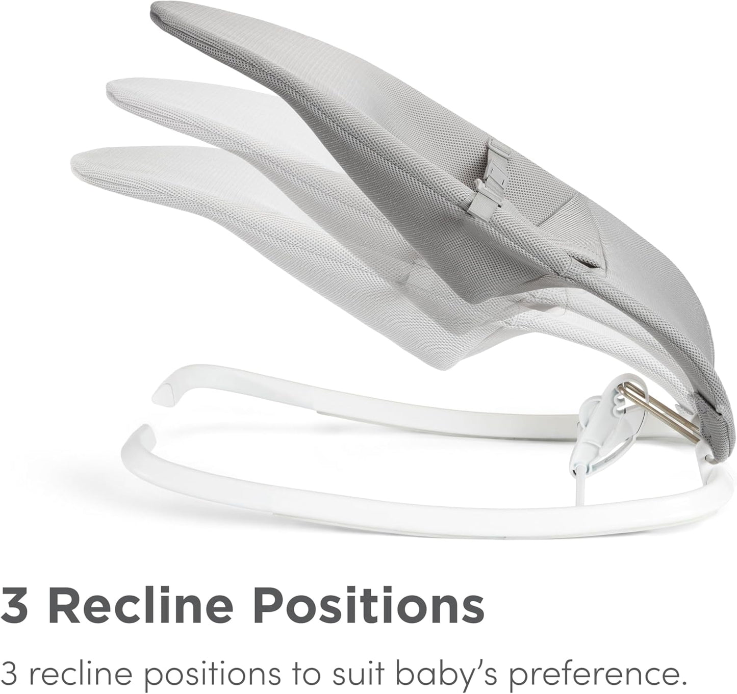 Munchkin 2 em 1 Spring Baby Bouncer Rocker - Balanço suave para bebês do nascimento aos 9 kg (20 lb). Balanço com 3 posições de reclinação, leve, dobrável para fácil armazenamento e transporte, cinza