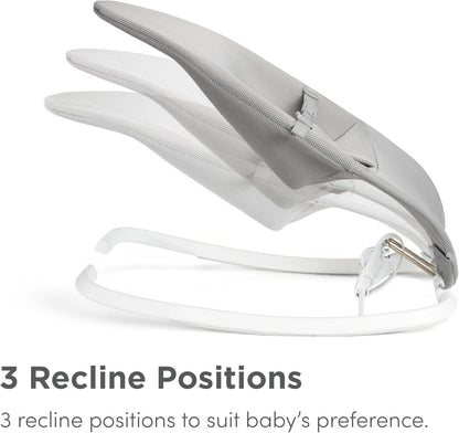 Munchkin 2 em 1 Spring Baby Bouncer Rocker - Balanço suave para bebês do nascimento aos 9 kg (20 lb). Balanço com 3 posições de reclinação, leve, dobrável para fácil armazenamento e transporte, cinza