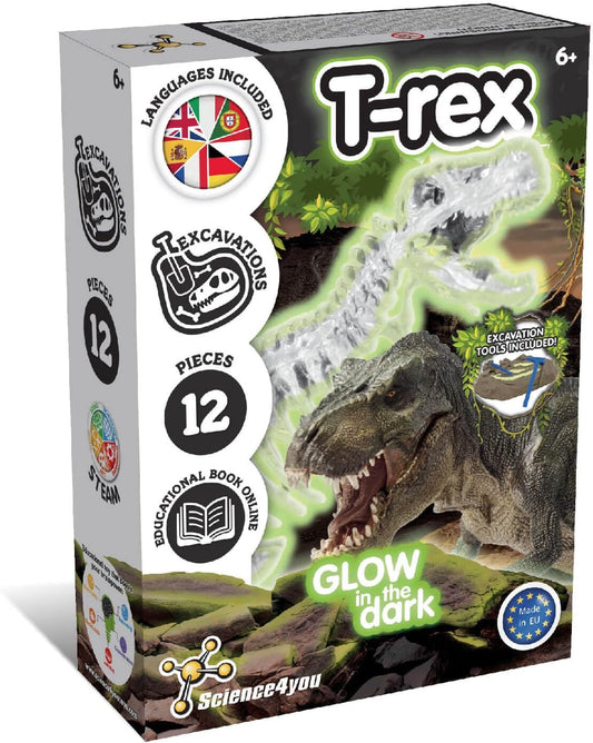 Science4you Kit de escavação de fósseis de T-Rex, Kit de escavação de fósseis de Brachiosaurus Science4you, Kit de escavação de fósseis de Stegosaurus Science4you, Kit de escavação de fósseis de Triceratops Science4you