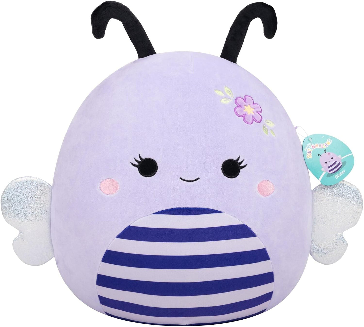 Squishmallows Original de 16 Polegadas – Sister, a Abelha Lavanda – Pelúcia Oficial Jazwares