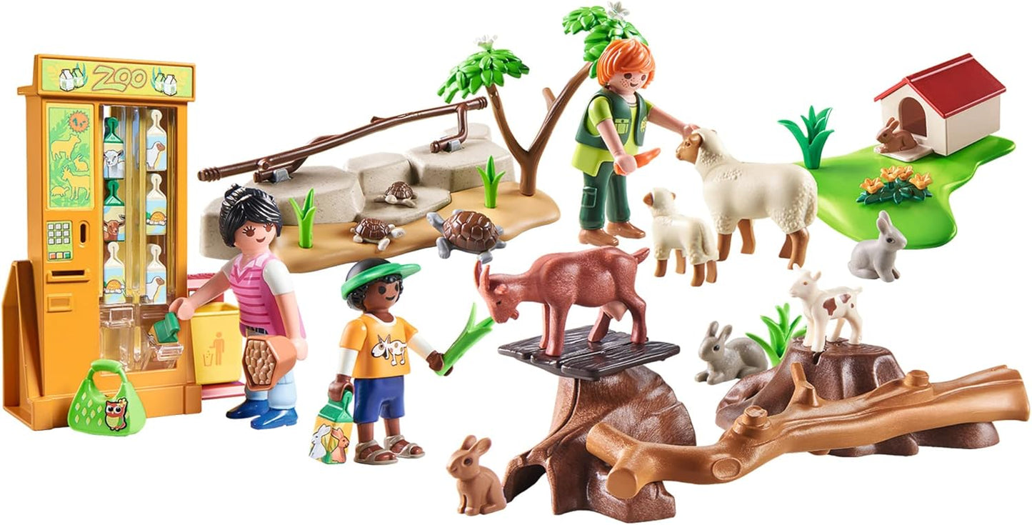Playmobil 71191 Zoológico Familiar para Brincar com Animais, Conjunto de Brinquedo com Animais, Diversão e Imaginação para Crianças a partir de 4 Anos