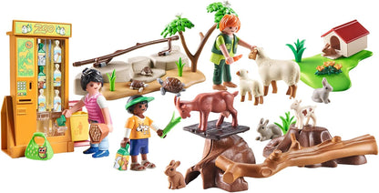 Playmobil 71191 Zoológico Familiar para Brincar com Animais, Conjunto de Brinquedo com Animais, Diversão e Imaginação para Crianças a partir de 4 Anos