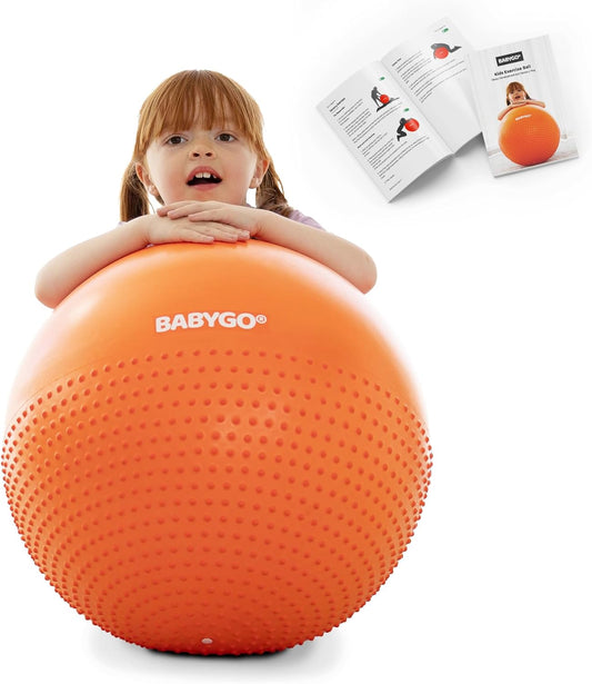 BABYGO® Bola de exercícios sensoriais | Bola de amendoim para crianças | Terapia para Autismo Atividades de Desenvolvimento Calmante Habilidades Motoras | Livro de exercícios e bomba incluídos