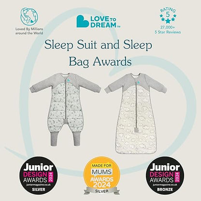 Love To Dream™ Macacão de dormir Organic Lite com pernas | Manga curta, cobertor vestível leve | 0,2 Tog Ideal para primavera e verão (24–27 °C) | Algodão lavável à máquina com almofadas antiderrapantes