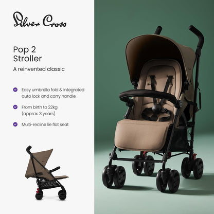 Silver Cross Carrinho Pop 2 – Pronto para tudo, do nascimento aos 22 kg