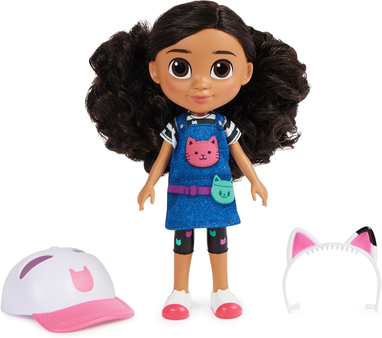 Gabby's Dollhouse, Boneca Gabby Girl Holiday de 20 cm com orelhas de gato e chapéu removíveis, adequada para crianças a partir de 3 anos.