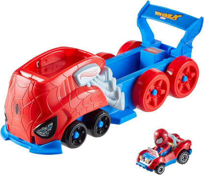 Conjunto de Pista de Carrinhos Hot Wheels (Estilos Sortidos, Um Conjunto Aleatório), Lançador de Personagens RacerVerse, Veículo e Caminhão de Grande Escala com Carrinho de Brinquedo em Metal Fundido, JFV69