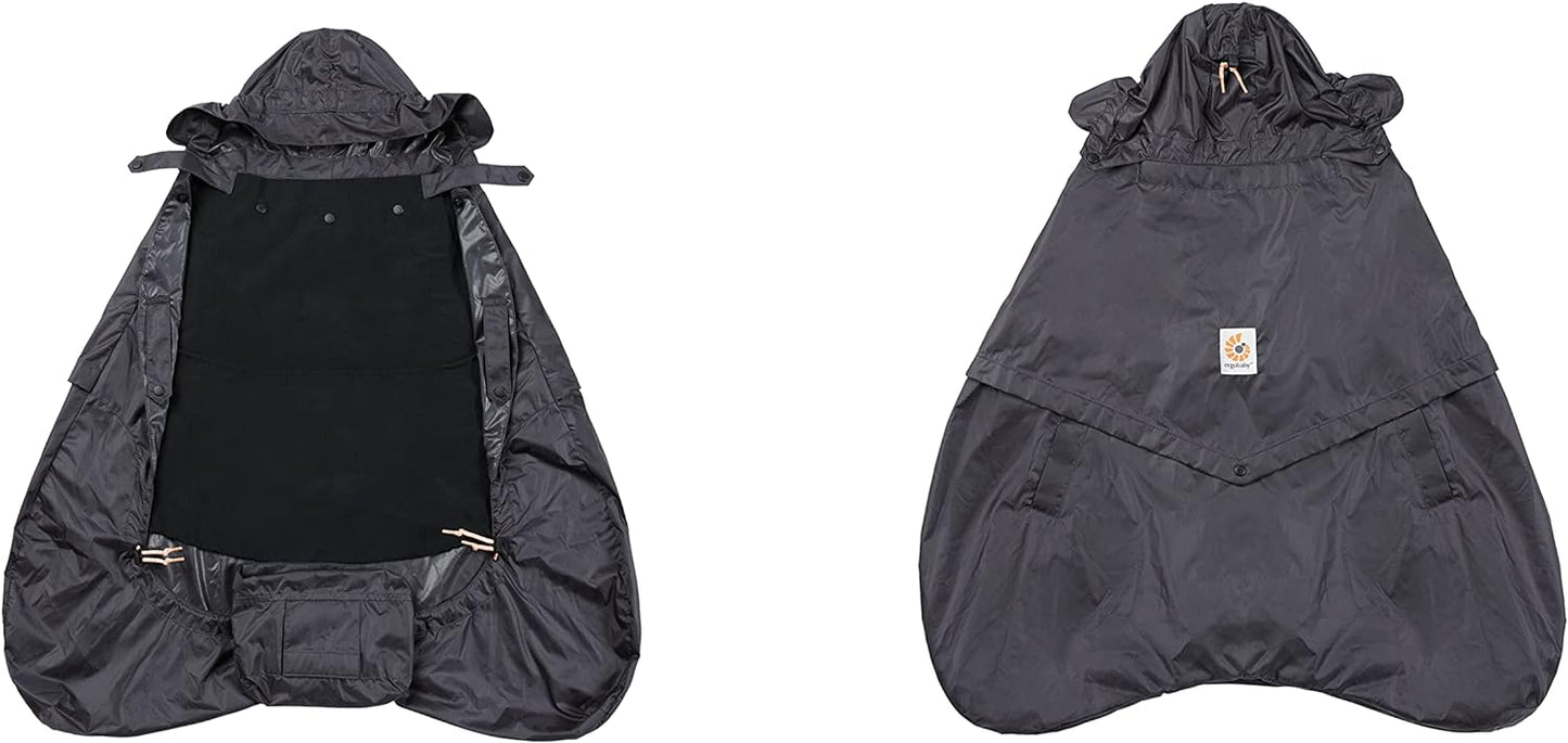 Ergobaby Funda cortavientos y impermeable, protección contra el viento y la lluvia para todos los portabebés Ergobaby, funda repelente al agua, Carbón