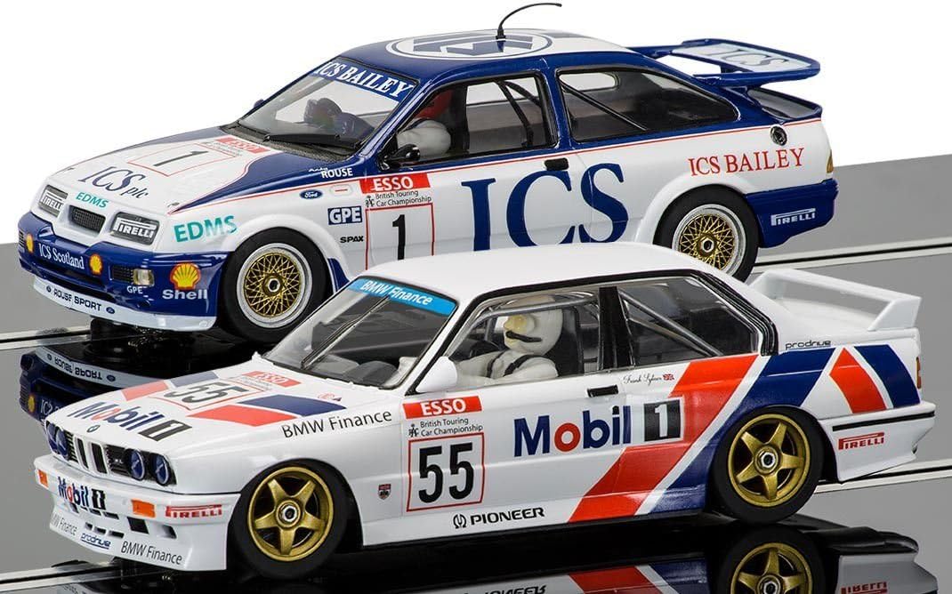Scalextric  C3693A Legends Touring Twinpack-Ford Sierra RS500 e carro BMW E30, branco