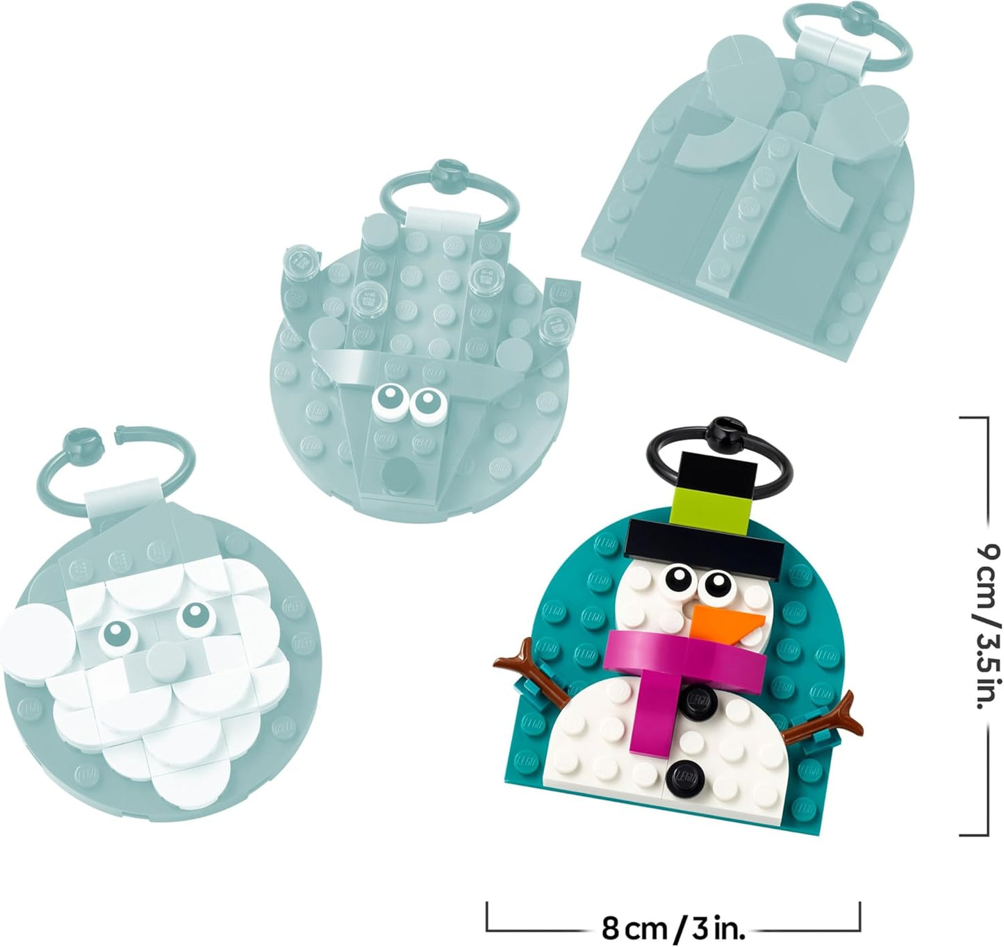 LEGO Conjunto de Enfeites de Natal - Brinquedo de Construção com 4 Decorações para Pendurar, incluindo Papai Noel, um Boneco de Neve e uma Rena - Diversão em Família - Presente para Crianças a partir de 6 Anos - 40744