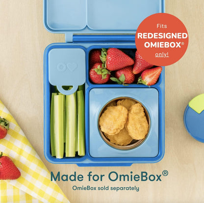 Omie Box (paquete de 2) recipientes de viaje a prueba de fugas, recipiente para aderezo de ensalada, recipientes para condimentos con tapas, silicona segura para alimentos, 4 oz (azul/lima)
