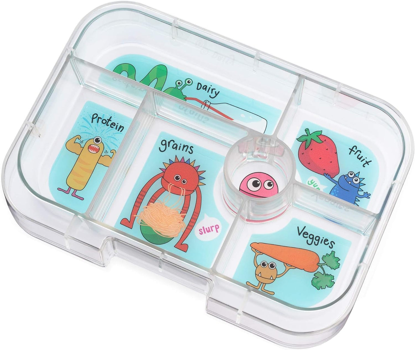 yumbox Recipiente original de lancheira Bento à prova de vazamentos para crianças (cinza nebuloso (bandeja de Paris))