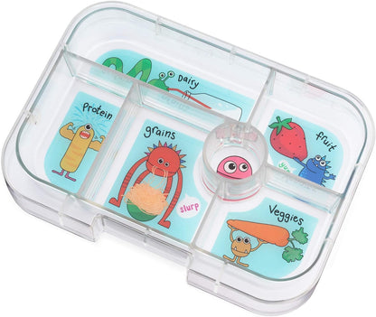yumbox Recipiente original de lancheira Bento à prova de vazamentos para crianças (cinza nebuloso (bandeja de Paris))