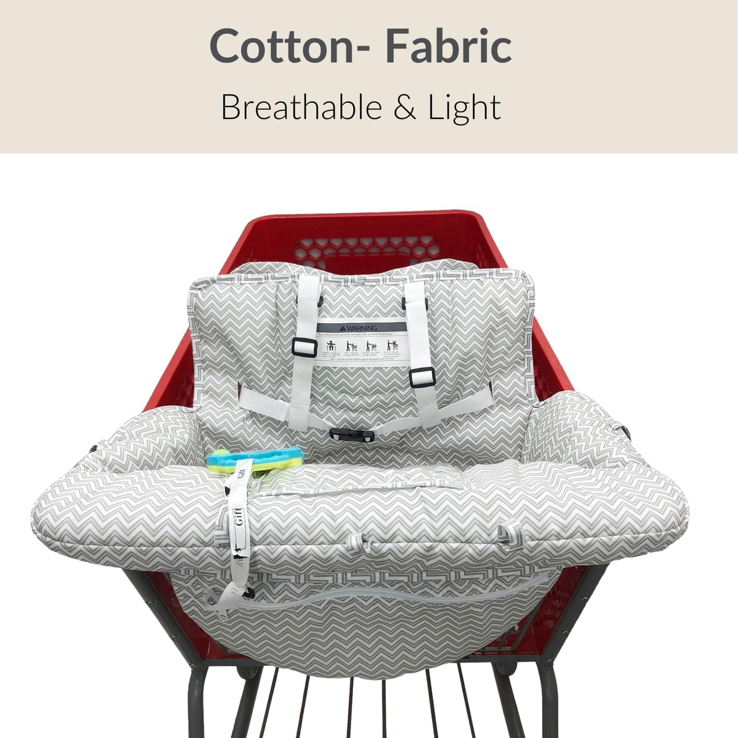 PandaEar Capa para Carrinho de Compras para Bebê, 2 em 1: Capa para Carrinho de Compras e Capa para Cadeirão de Bebê - Cinza