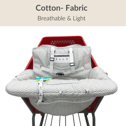 PandaEar Capa para Carrinho de Compras para Bebê, 2 em 1: Capa para Carrinho de Compras e Capa para Cadeirão de Bebê - Cinza