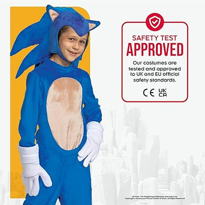 DISGUISE Disfraz oficial de SEGA Kids Sonic Deluxe, disfraz de Sonic The Hedgehog, disfraz de Sonic, disfraz del Día Mundial del Libro para niños M