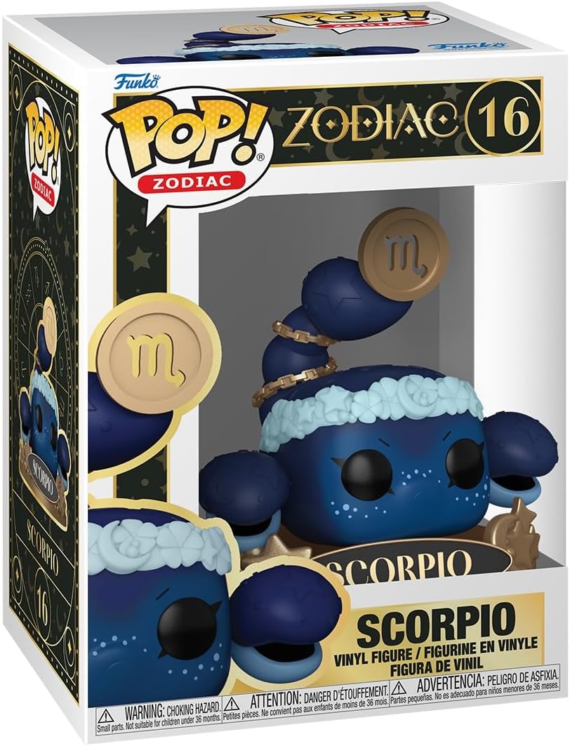 Funko Pop! Zodíaco: Escorpião - (Outubro) Figura de vinil colecionável - Ideia para presente - Produtos oficiais - Brinquedos para fãs de crianças e adultos - Figura modelo para colecionadores e exposição