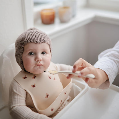 Mushie Colheres de alimentação Baby | Colheres de silicone sem BPA, pacote com 2 | Utensílios duráveis para bebês e crianças pequenas, próprios para lava-louças | Cor rosa