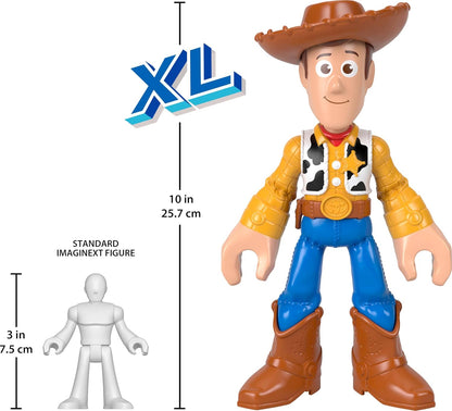 Fisher-Price Figura de ação Woody da Imaginext XL de 24 cm com articulação, vestindo o visual característico do filme, inspirada em Toy Story da Disney e Pixar, JMD33