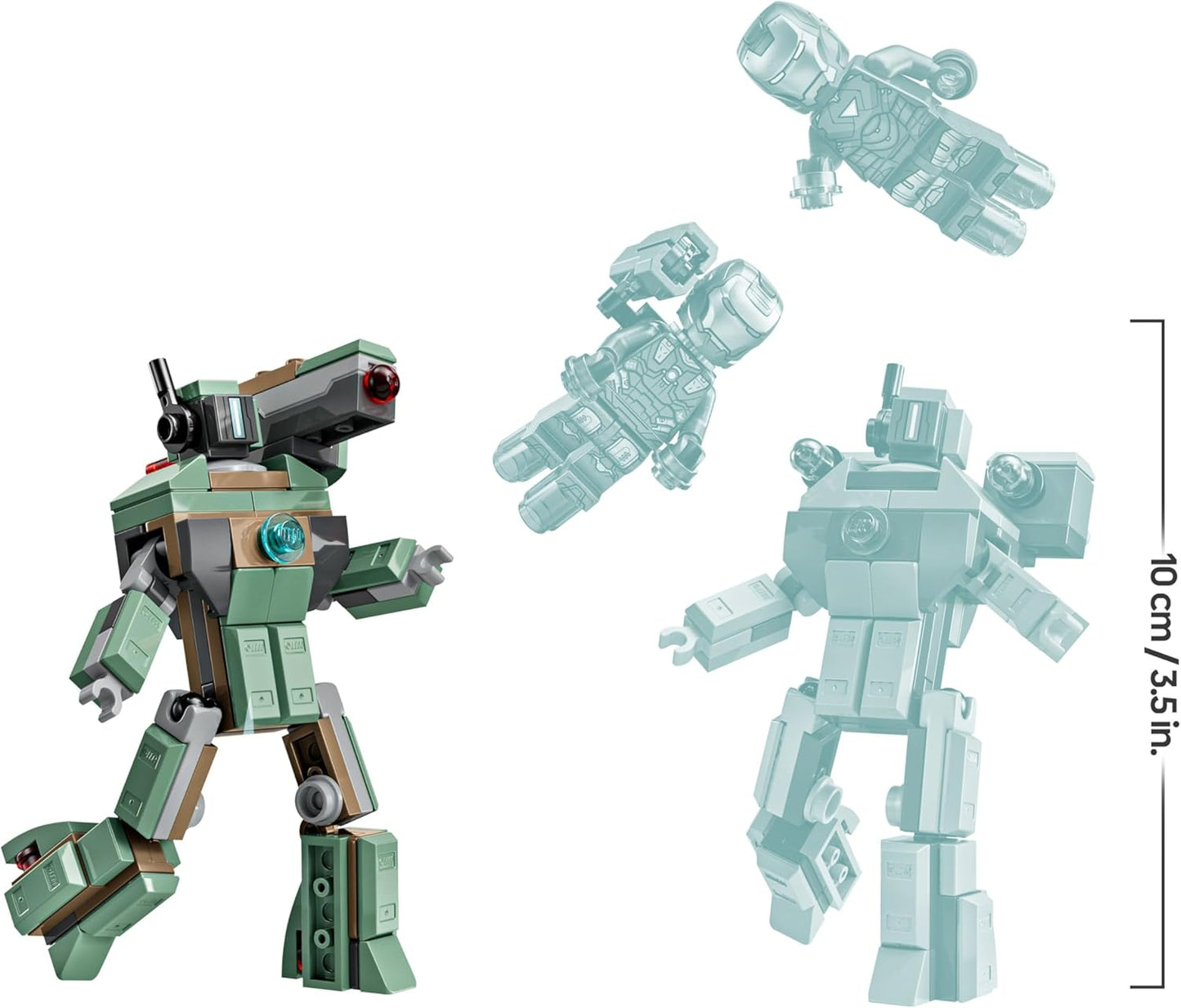 LEGO ǀ Marvel Homem de Ferro e Máquina de Combate vs. Drones Hammer - Brinquedo de Construção com 2 Minifiguras e 2 Figuras de Ação com Disparadores de Peças - Presente de Super-Herói para Meninos a partir de 7 Anos - 76320