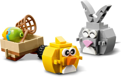 LEGO Caça aos Ovos de Páscoa com Coelho e Pintinho - Brinquedo de Páscoa com Figuras de Coelho e Pássaro - Kit de Artes e Ofícios para Crianças - Presente para Meninas e Meninos a partir de 8 Anos - 40808