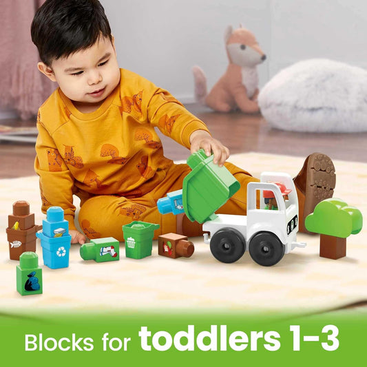 MEGA BLOKS Blocos de construção infantis Fisher-Price, classificação e reciclagem de cidade verde
