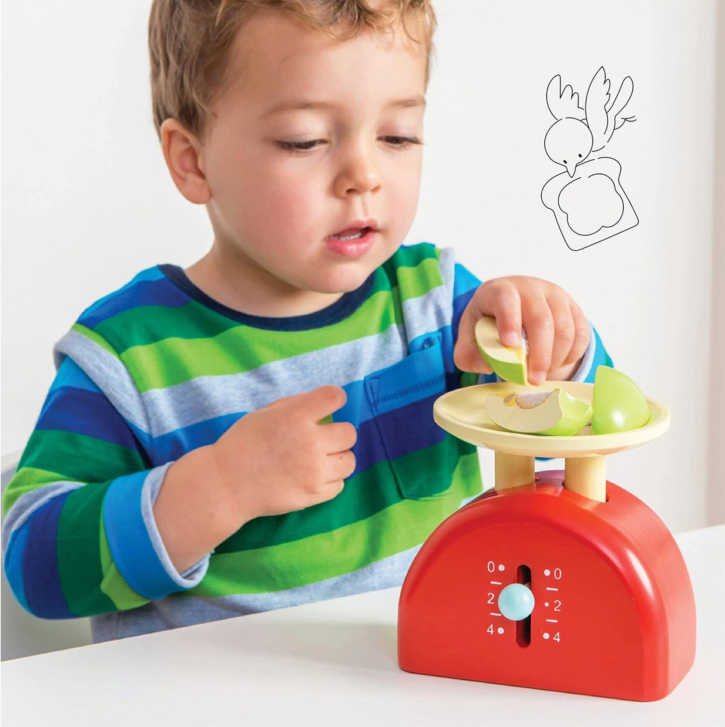 Le Toy Van - Conjunto de brinquedos de simulação de misturador de madeira Honeybake | Acessórios de cozinha para brinquedos de dramatização infantil
