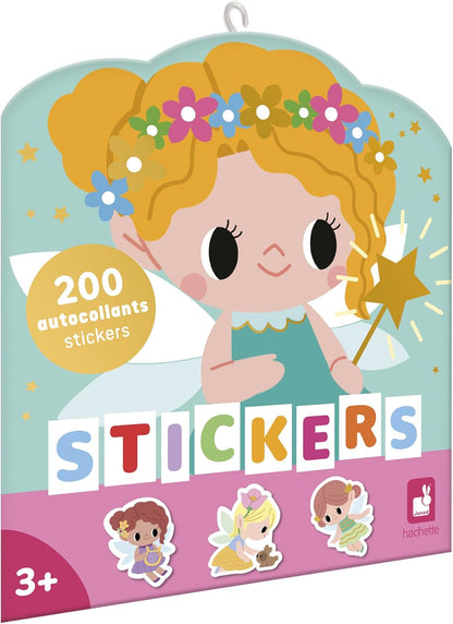 Janod - Pacote com 200 adesivos - Adesivos Autocolantes - Tema Fada - A partir de 3 anos - Lazer Criativo para Crianças - Coordenação Motora Fina e Concentração - J09195