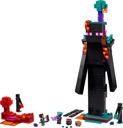 LEGO Minecraft 2 em 1 A Torre Enderman - Brinquedo Modular que Pode Ser Reconstituído em 2 Fortalezas, Incluindo Figuras do Enderman, Endermate e Portal do Nether - Presente para Meninos e Meninas Fãs de Jogos - 21279