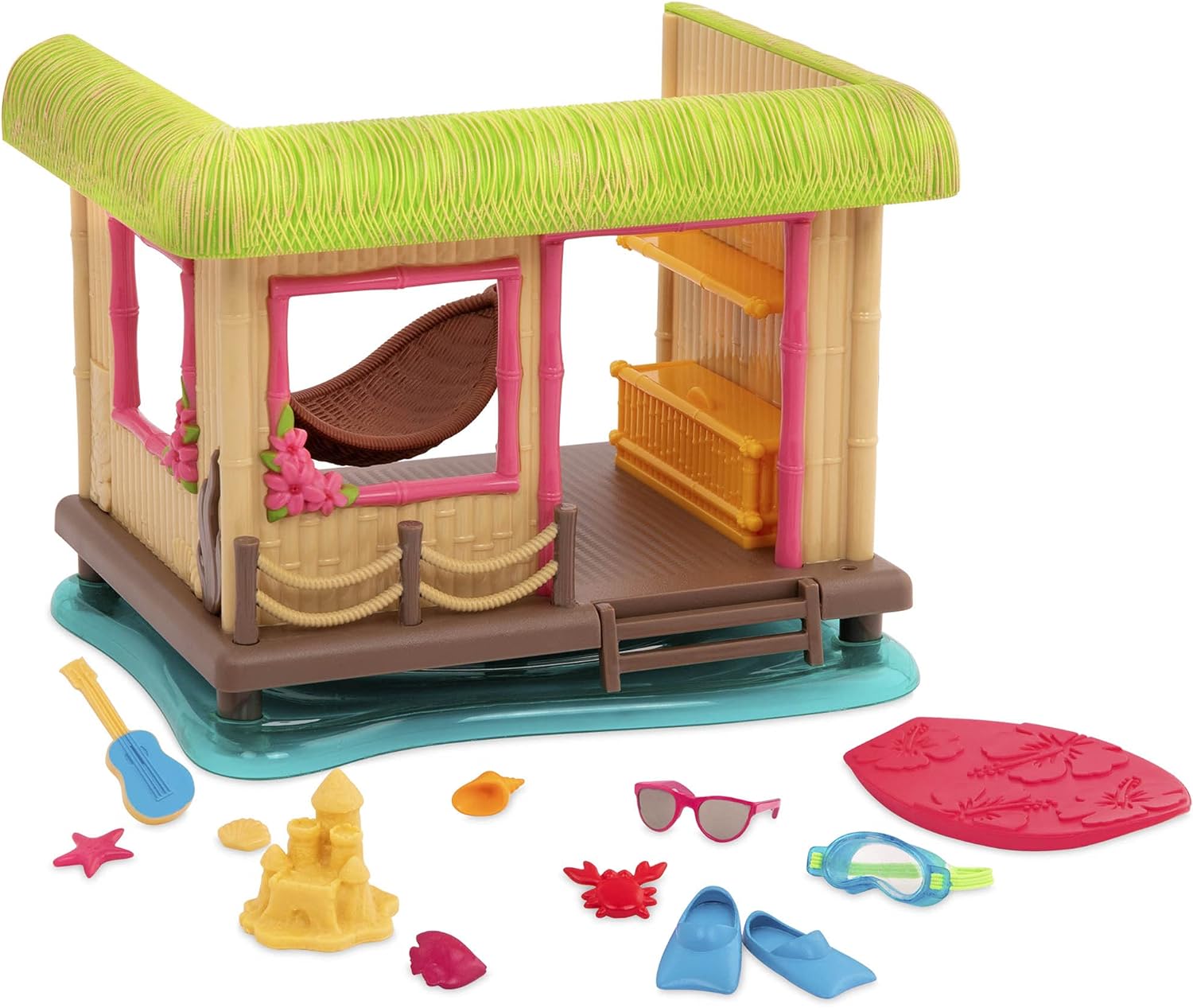 Li'l Woodzeez Beach Play Set - Sunshine Tiki Hut - Juego de juguetes d ...