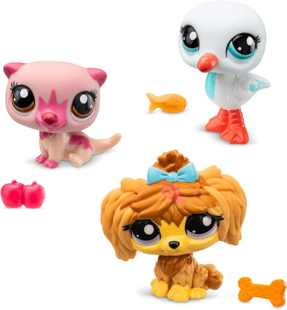 Littlest Pet Shop Série 2 - Trio de Bichinhos de Estimação - Animais do Campo | Cada Trio de Bichinhos de Estimação em Tubo contém 3 Mini Brinquedos LPS, 1 Acessório, 1 Cartão Colecionável e 1 Código Virtual | Brinquedos Colecionáveis