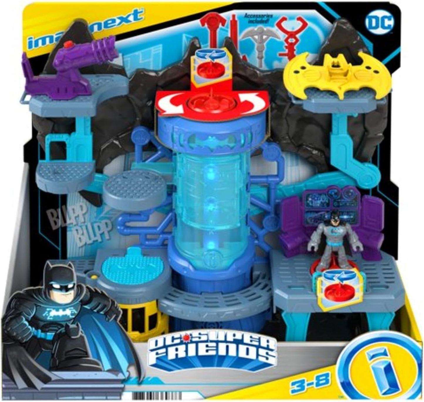 Brinquedo Fisher-Price Imaginext DC Super Friends Batman Bat-Tech Batcaverna com Luzes e Sons para Brincar de Faz de Conta para Crianças a partir de 3 Anos, HGN70