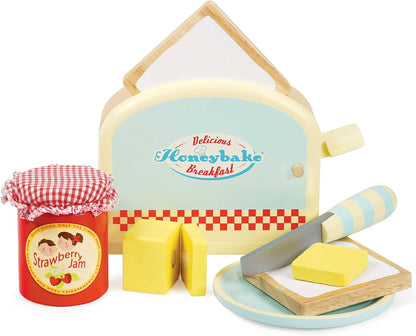 Le Toy Van - Conjunto de brinquedos de simulação de misturador de madeira Honeybake | Acessórios de cozinha para brinquedos de dramatização infantil