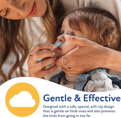 Dr. Talbot's Removedor de cera de ouvido e limpador nasal Safe para bebês - Sem BPA com estojo de viagem - Pacote com 2 - Menino