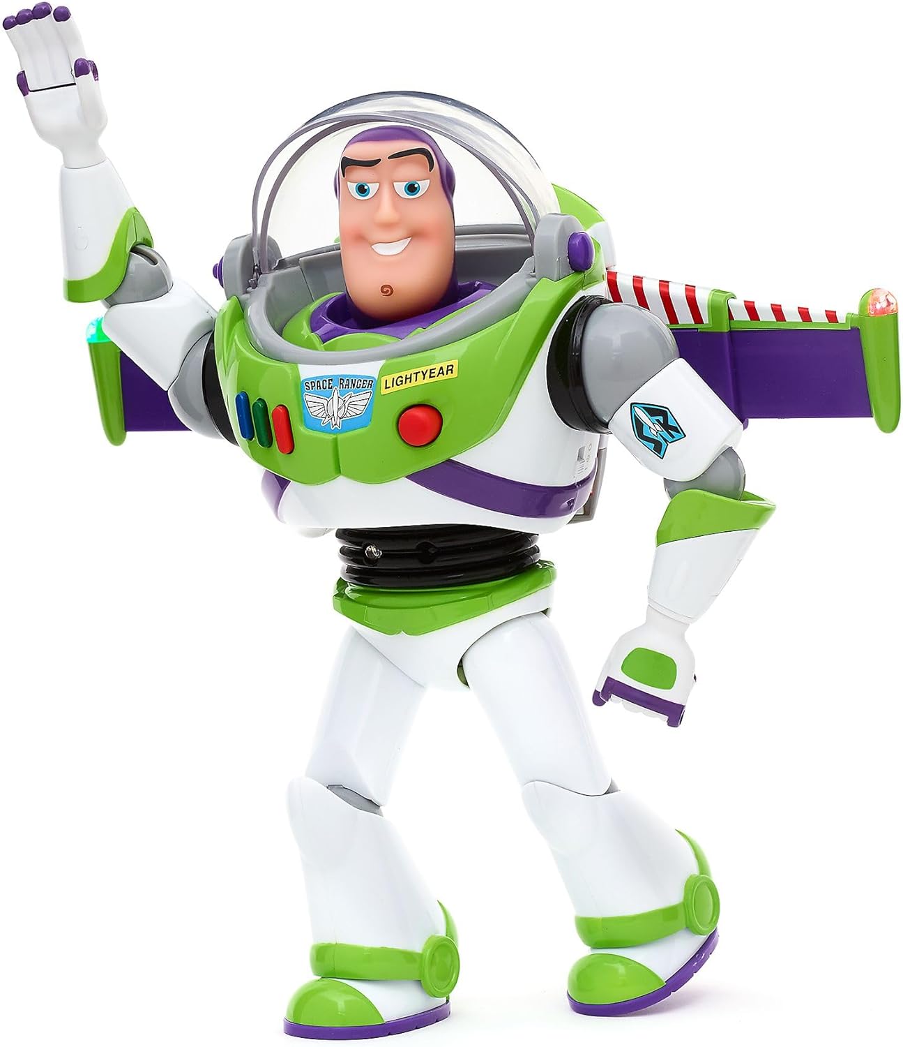 Disney Boneco de ação interativo e falante Buzz Lightyear, oficial da Store, da Pixar, Toy Story, 36 cm/14 polegadas, brinquedo de patrulheiro espacial com mais de 15 frases em inglês, interage com outros personagens, para crianças a partir de 3 anos.