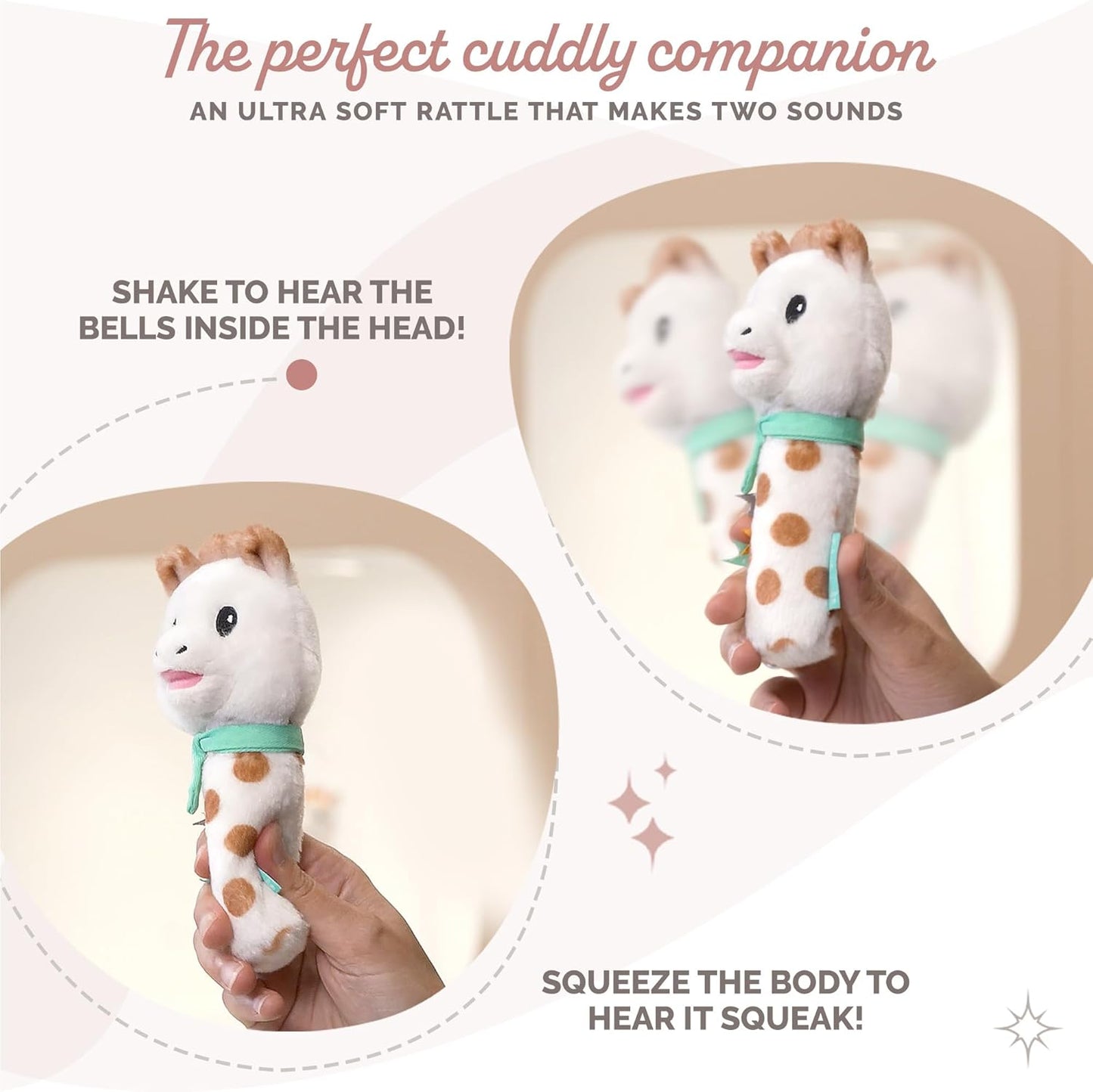 Sophie la girafe Conjunto de presente Sophiesticated Original com chocalho macio, brinquedo de dentição para bebês 100% em borracha natural, caixa de presente com sacola e cartão.